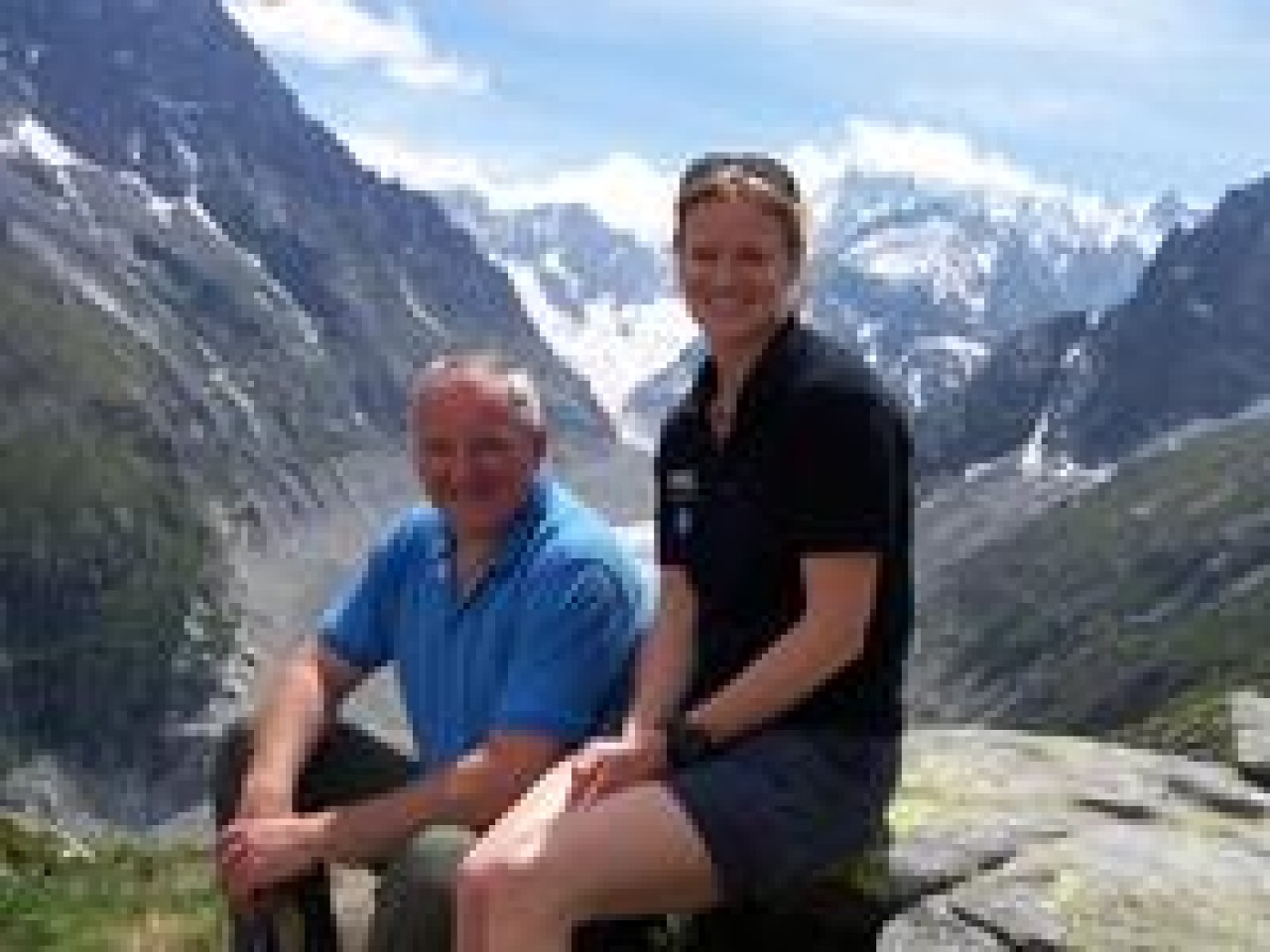 Mark &amp; Julia overlooking the Mer de Glace