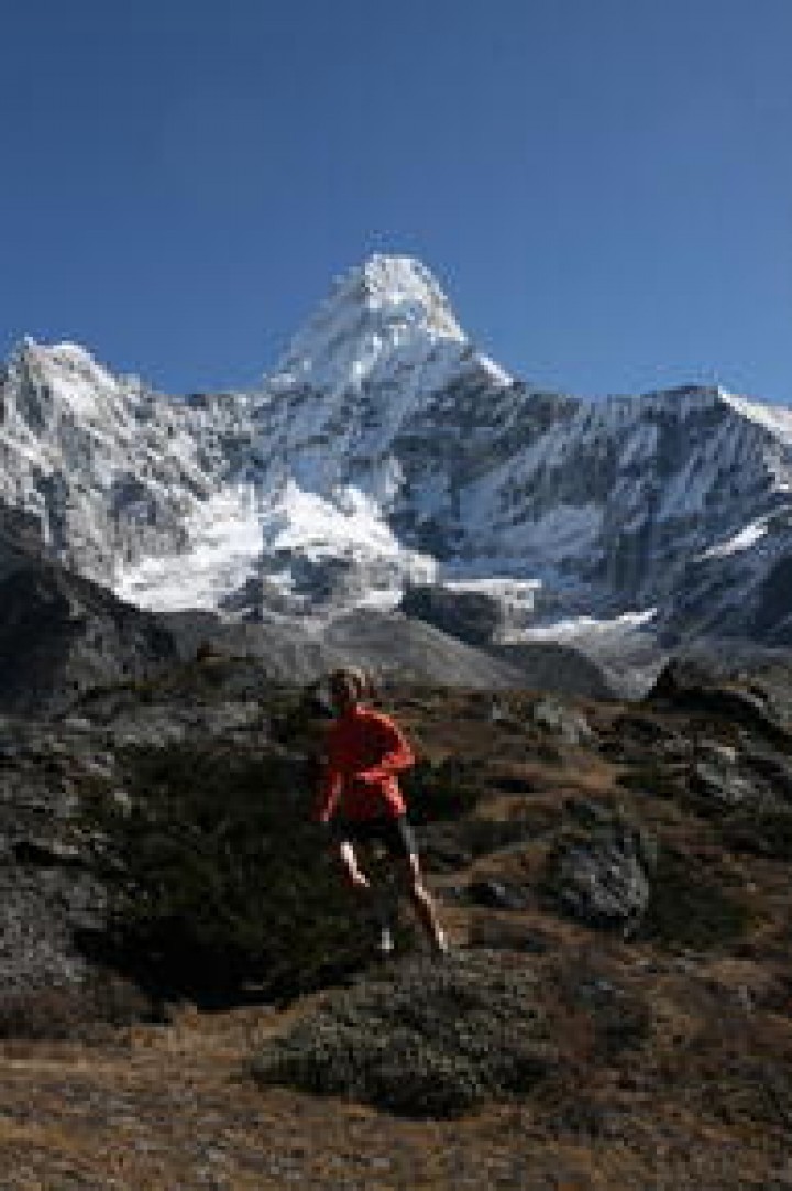 Lizzy training for one of her Himalayan records