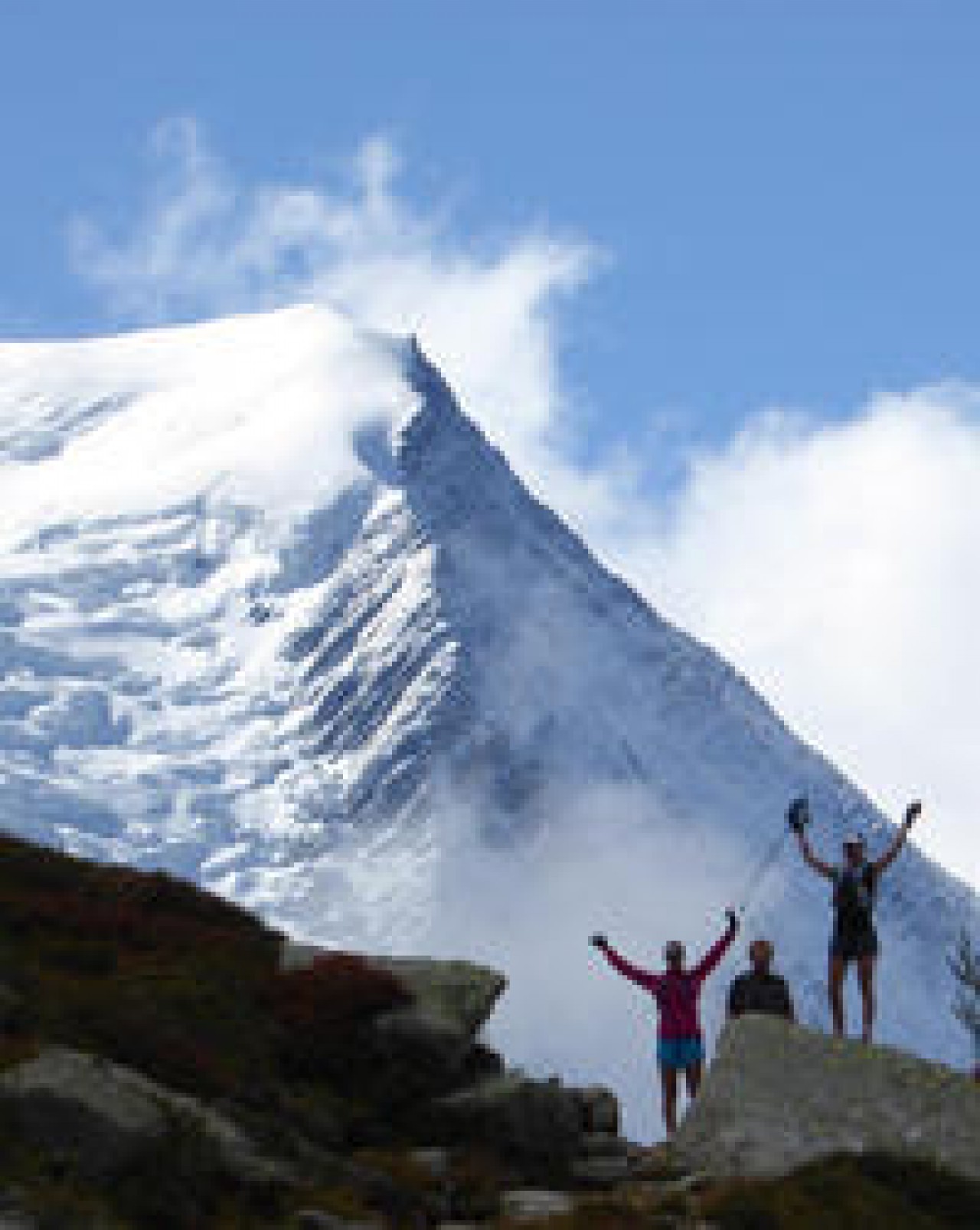 Running below Mont Blanc